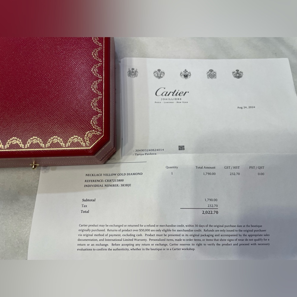 Cartier d'Amour Necklace Small Model (SM) Yellow Gold Diamond - NIB - Picture 3 of 13